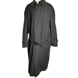 Joseph & Feiss Men's Black Trench Coat & Lining Short 40 Preppy Acrylic & Wool